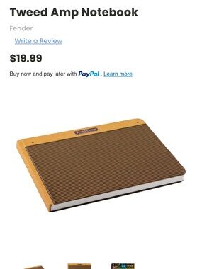 Fender Tweed Amp Style hardback Notebook